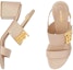 Shop (W) Sandal Tumit Tinggi Kulit Burberry dengan Gesper 'Hitam' 80575951