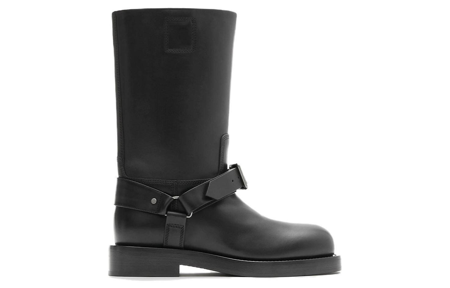 Order (W) 博柏利黑色皮革舒适短靴 80773921