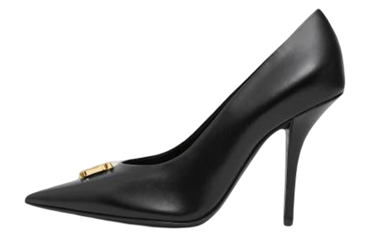 (W) Burberry Leather Fashion Slip-On Stiletto 'Black'
