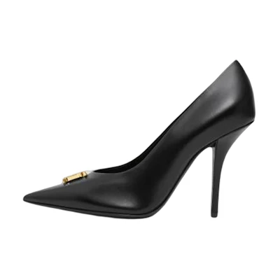 (W) Burberry Leather Fashion Slip-On Stiletto 'Black'