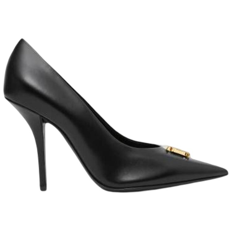 (W) Burberry Leather Fashion Slip-On Stiletto 'Black' 圖 2