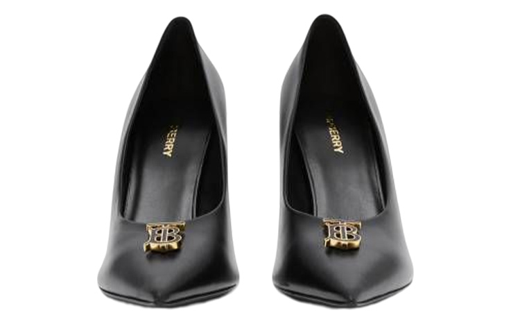 (W) Burberry Leather Fashion Slip-On Stiletto 'Black' 圖 3