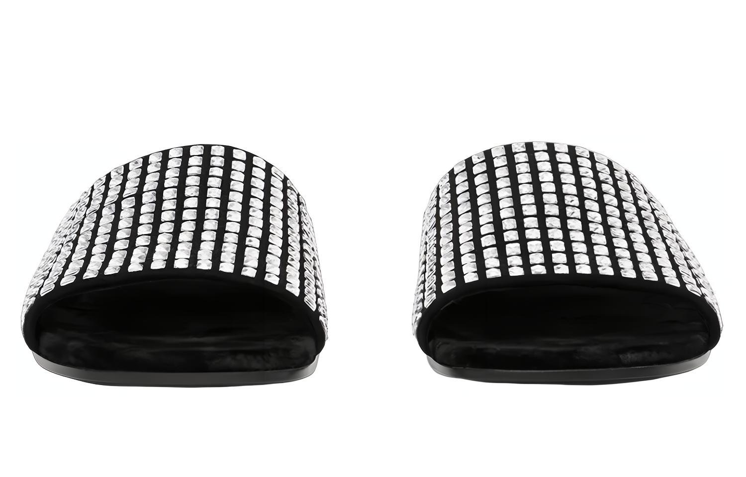 (W) Burberry Leather Flat Slides 'Black' 'Crystal Embellished' 圖 3