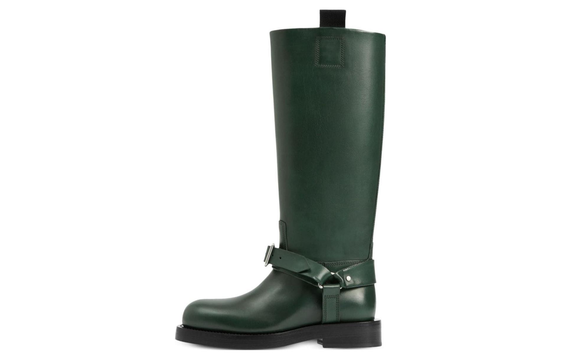 (W) Burberry Leather High-Top Boots 'Green'