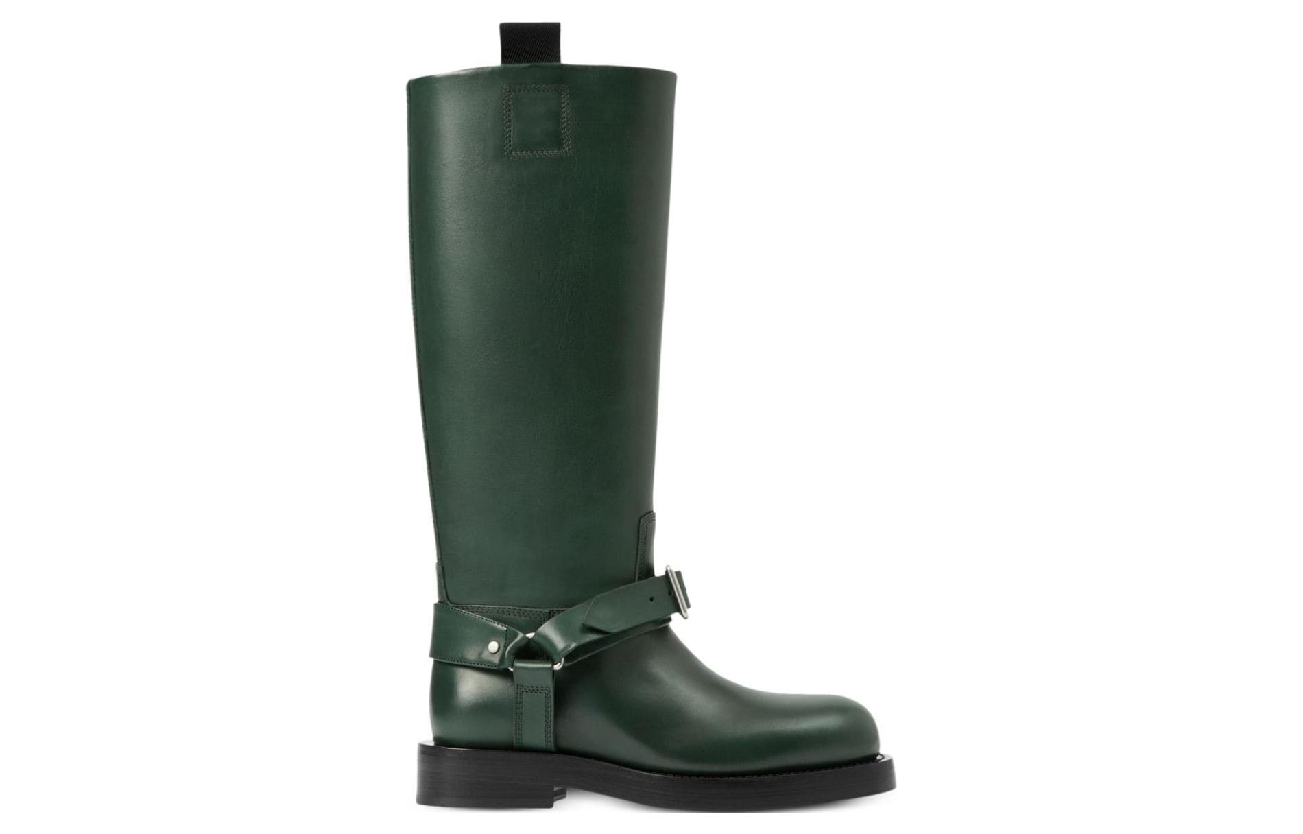 (W) Burberry Leather High-Top Boots 'Green' 圖 2