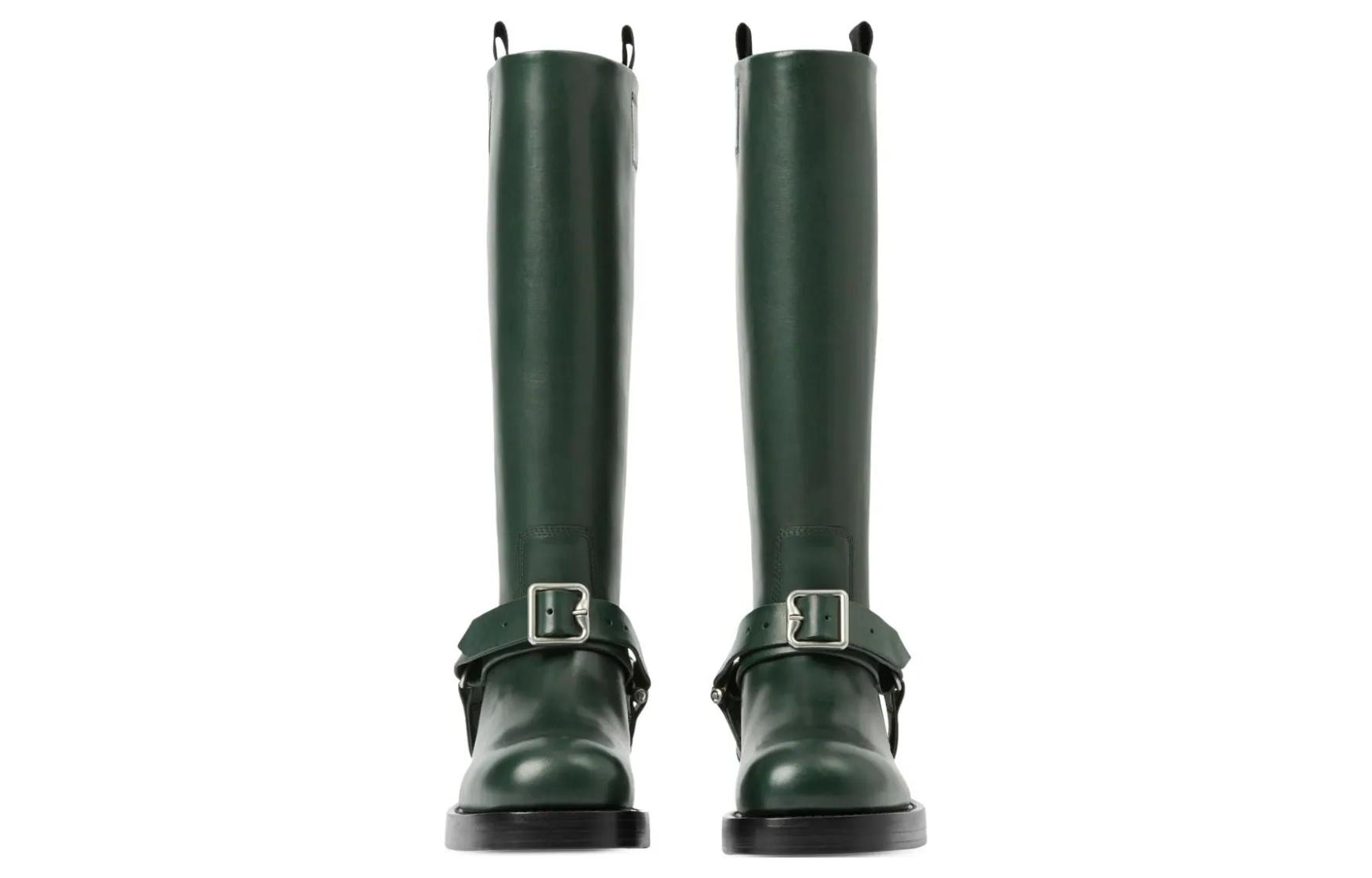 (W) Burberry Leather High-Top Boots 'Green' 圖 3