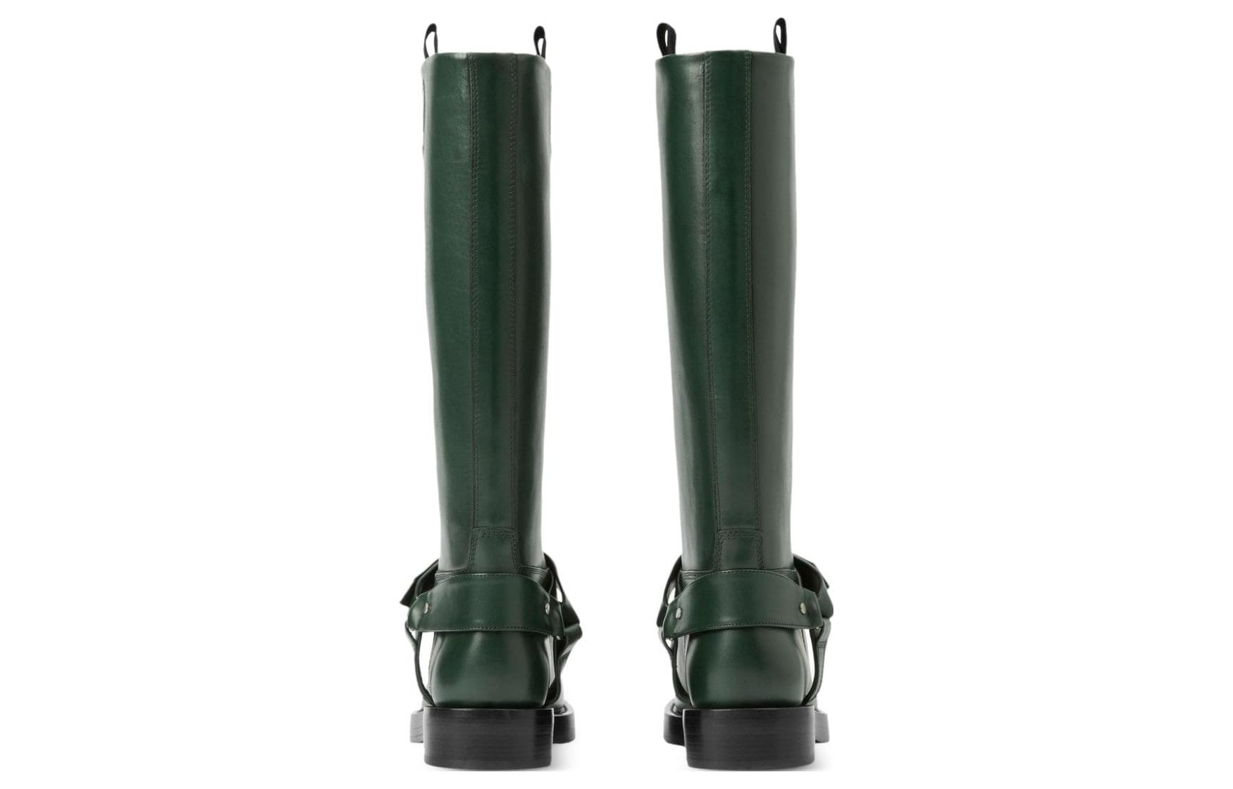 (W) Burberry Leather High-Top Boots 'Green' 圖 4
