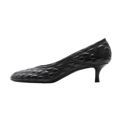 (W) Burberry Leather High Heels 5cm 'Black Fashion Essential'