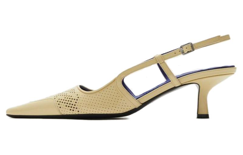 (W) Burberry Leather High Heels 'Daffodil Yellow'