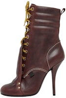 (Women) Burberry Leather Lace-Up Ankle Boot 'Dark Brown' 80631801 (Women) Burberry Leather Lace-Up Ankle Boot 'Dark Brown' 80631801