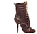 (W) But Burberry Kulit Boot Bertali Buku Lali 'Coklat Gelap' 80631801