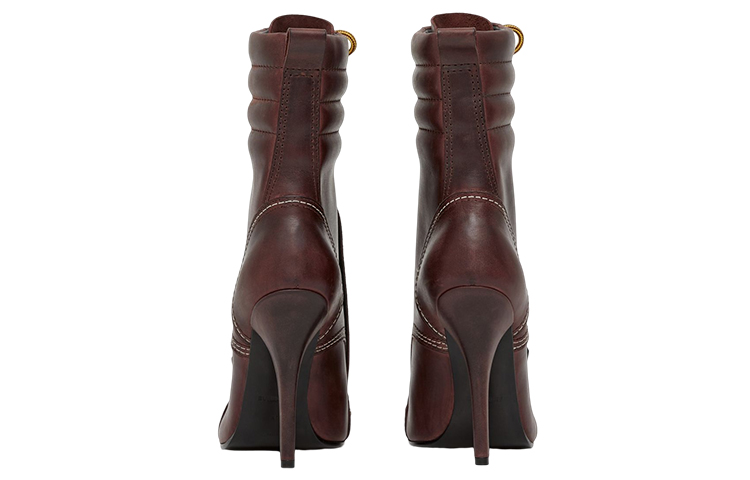Shop (Women) Burberry Leather Lace-Up Ankle Boot 'Dark Brown' 80631801