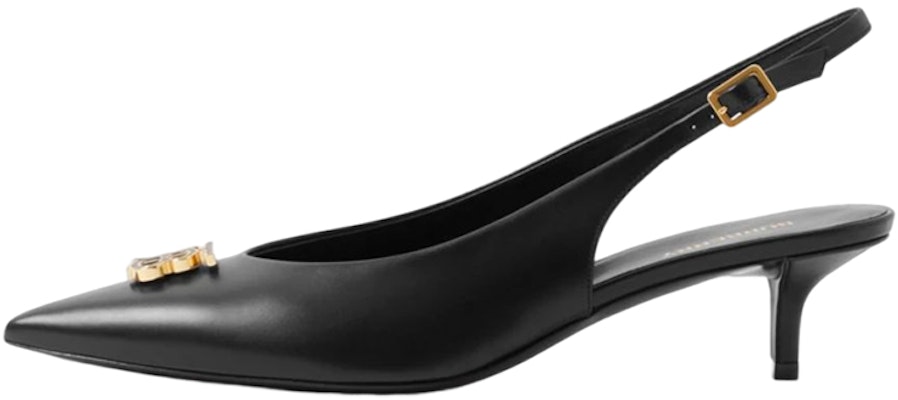 (Women) Burberry Leather Logo Pointed Toe Stiletto 'Black' 80654931 Buy (Women) Burberry Leather Logo Pointed Toe Stiletto 'Black' 80654931