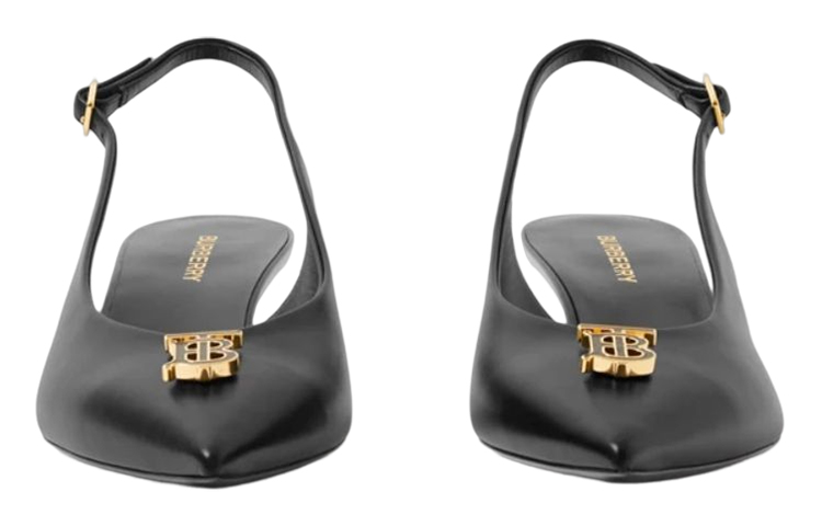 (W) Burberry Leather Logo Pointed Toe Stiletto 'Black' 圖 3