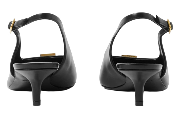 (W) Burberry Leather Logo Pointed Toe Stiletto 'Black' 圖 5