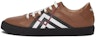 (W) Burberry Kulit Low-Top 'Coklat Fesyen' 80558851