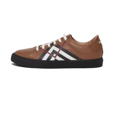 (W) Burberry Leather Low-Top 'Brown Fashion'