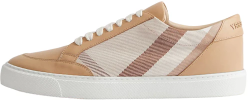 (Women) Burberry Leather Low-Top 'Checkered Tan' 80656381 (Women) Burberry Leather Low-Top 'Checkered Tan' 80656381