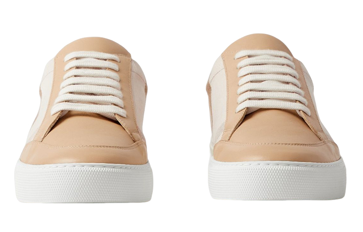 Order (W) 버버리 체크 가죽 로우탑 스니커즈 (탠) 80656381