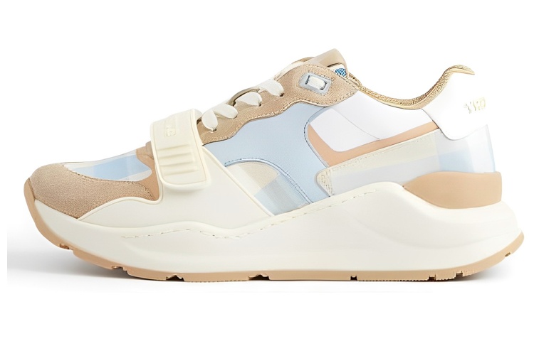 (W) Burberry Leather Low-Top Sneaker 'White Blue'