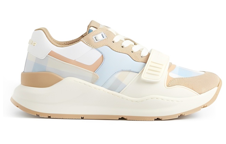 (W) Burberry Leather Low-Top Sneaker 'White Blue' 圖 2