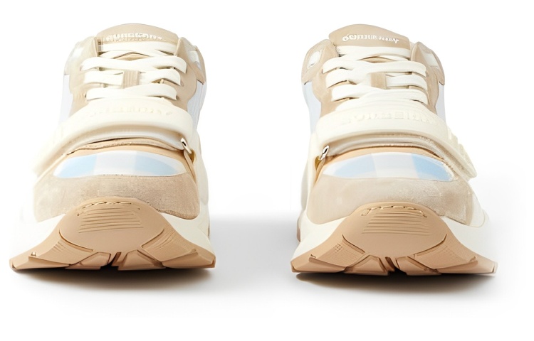 (W) Burberry Leather Low-Top Sneaker 'White Blue' 圖 3