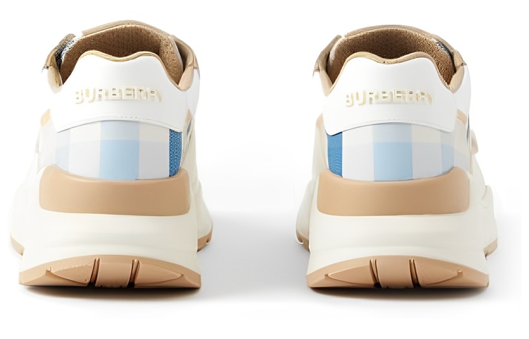 (W) Burberry Leather Low-Top Sneaker 'White Blue' 圖 4