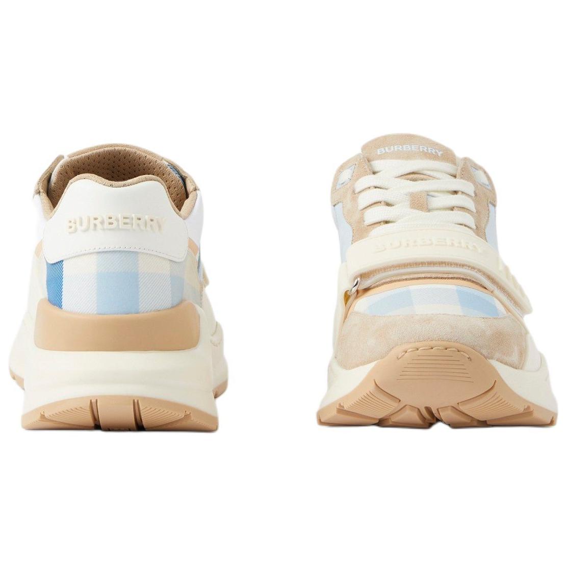(W) Burberry Leather Low-Top Sneaker 'White Blue' 圖 5