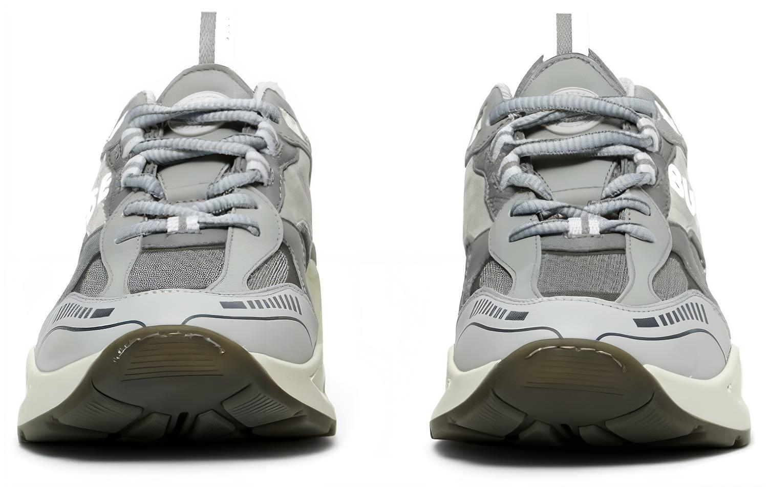 (W) Burberry Leather Low-Top Sneakers 'Logo Print Grey' 圖 3