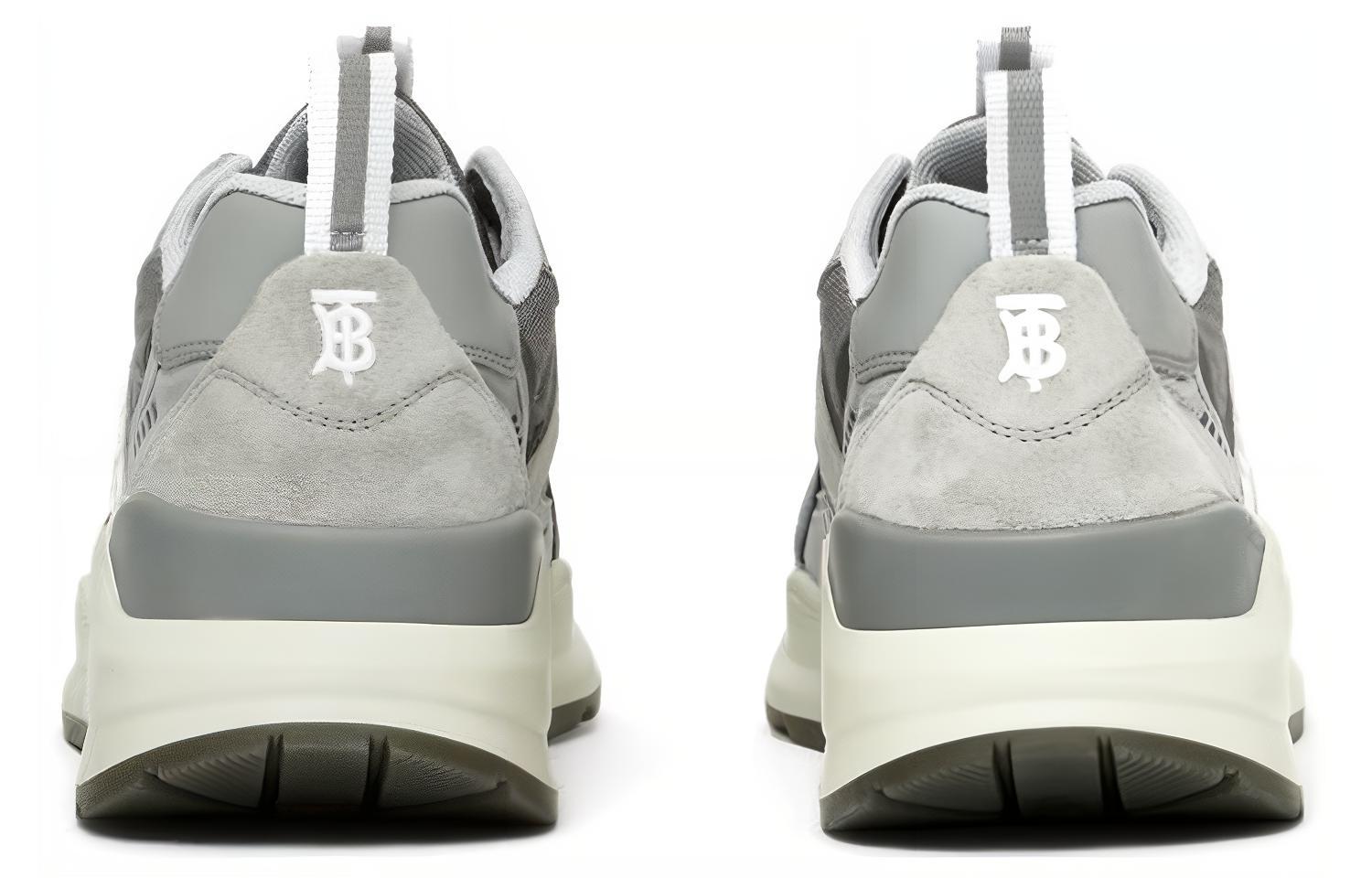 (W) Burberry Leather Low-Top Sneakers 'Logo Print Grey' 圖 4