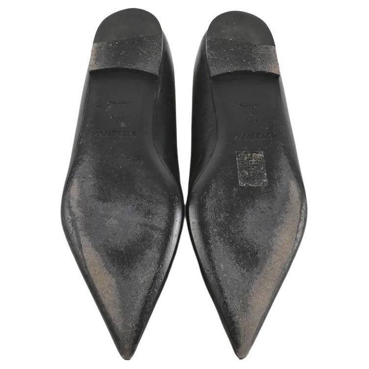 Purchase (W) Burberry Sepatu Kulit Rendah 'Hitam Point-Toe' 80652081