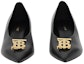 Shop (W) Burberry Kasut Tumit Pertengahan Kulit 'Hitam' 80562081