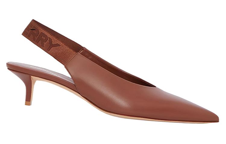 Order (W) Burberry Kasut Tumit Sederhana Kulit 'Tan' 80558741