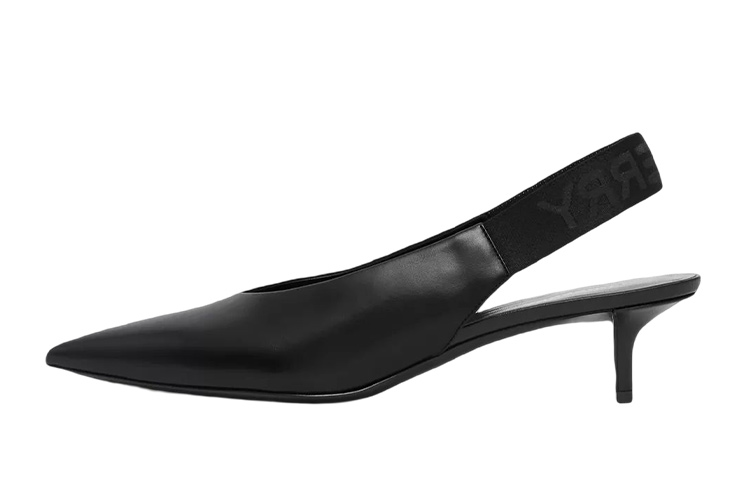 (Women) Burberry Leather Open-Heel Mid-Heel 'Black' 80534621