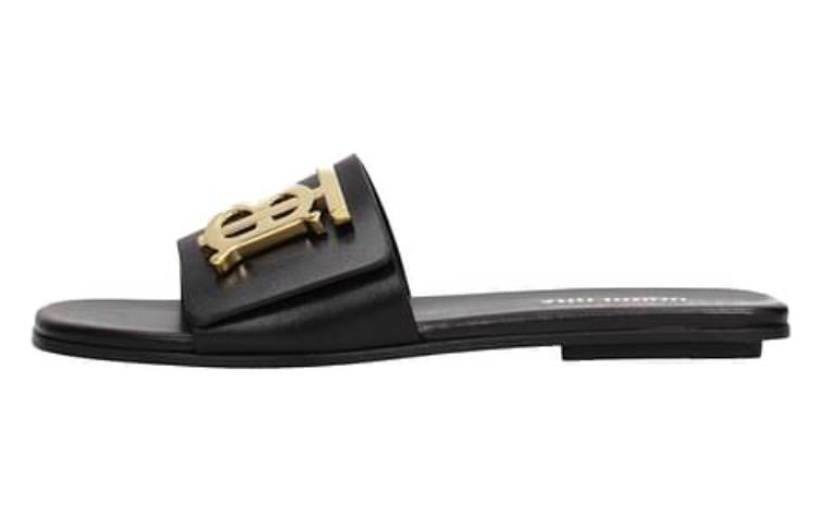 Buy (W) Burberry Sandal Kulit Terbuka 'Hitam' 80572541