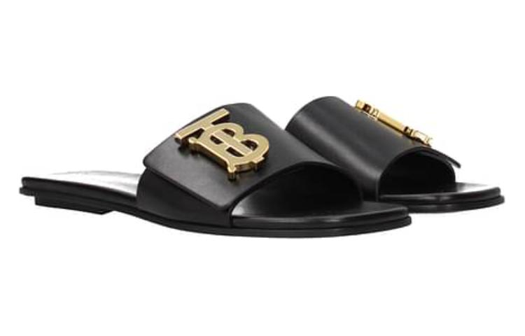 Lookbook (W) Burberry Sandal Kulit Terbuka 'Hitam' 80572541