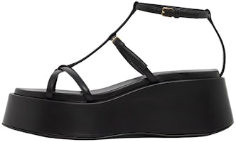 (Women) Burberry Leather Platform Sandal 'Black Fashion' 80576941 (Women) Burberry Leather Platform Sandal 'Black Fashion' 80576941