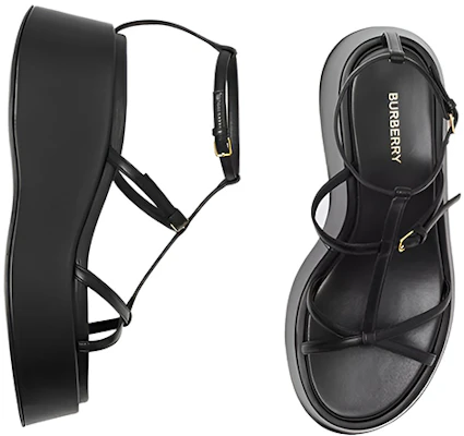(Women) Burberry Leather Platform Sandal 'Black Fashion' 80576941 Shop (Women) Burberry Leather Platform Sandal 'Black Fashion' 80576941