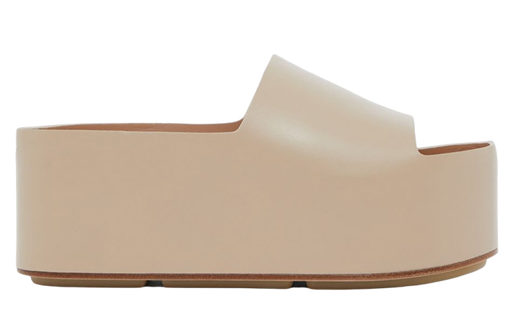 Order (W) バーバリー レザー厚底サンダル (ソフトフォーン) 80565911