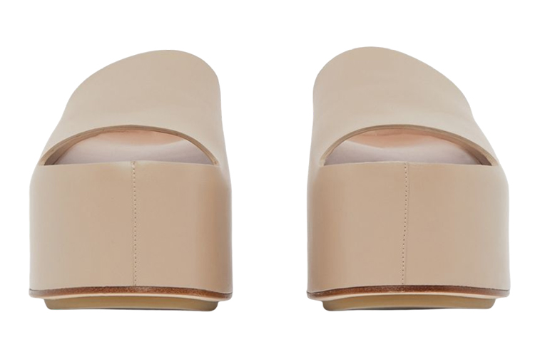 Lookbook (W) バーバリー レザー厚底サンダル (ソフトフォーン) 80565911