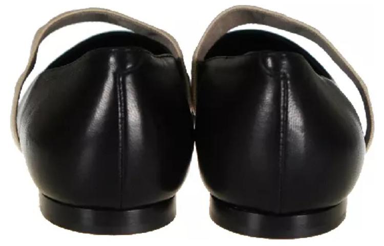 Shop (W) Burberry Slip-On Kulit Hitam Berujung Lancip 8015461