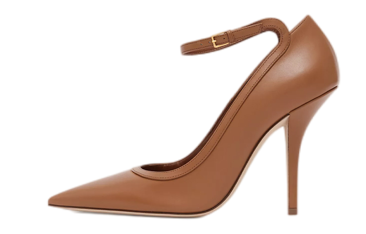 (Women) Burberry Leather Pointed-Toe High Heels 'Brown' 80541121