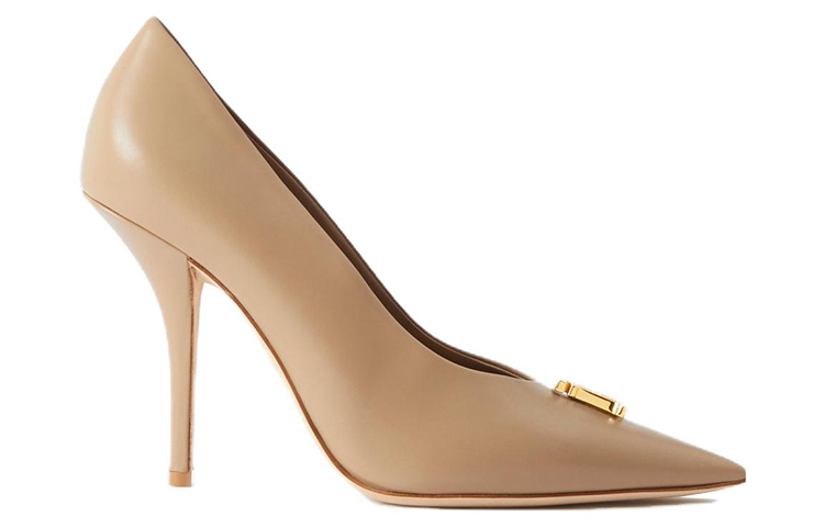 (W) Burberry Leather Pointed-Toe High Heels 'Beige Check' 圖 2