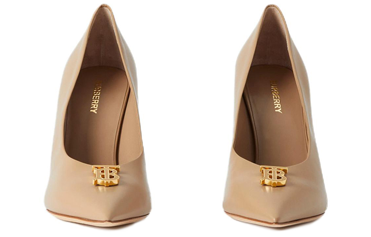 (W) Burberry Leather Pointed-Toe High Heels 'Beige Check' 圖 3