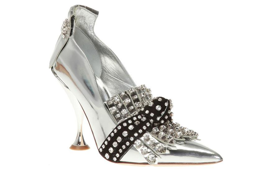 (W) Burberry Leather Pointed-Toe High Heels 'Silver' 圖 3