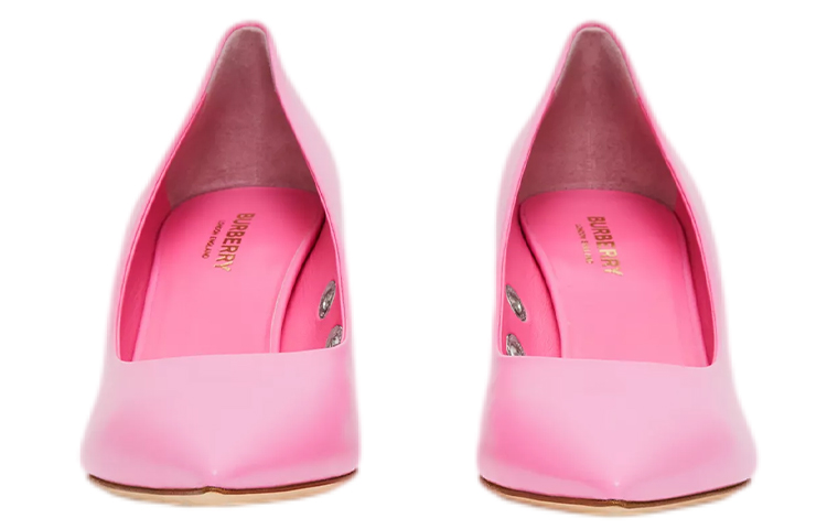 (W) Burberry Leather Pointed-Toe Pumps 'Pink Eyelet Detail' 圖 3