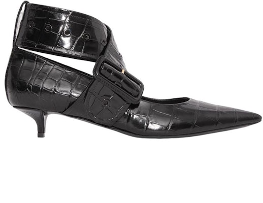 (Women) Burberry Leather Pointed Toe Kitten Heels 'Black' 80601401 Order (Women) Burberry Leather Pointed Toe Kitten Heels 'Black' 80601401