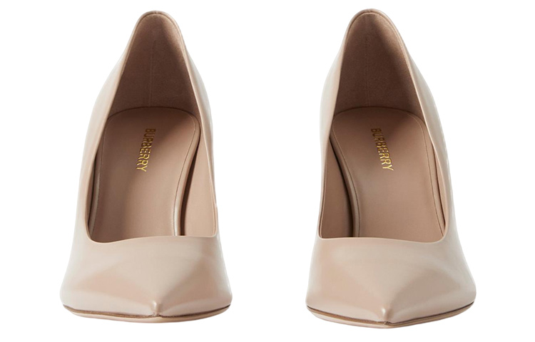 Lookbook (W) Burberry Kasut Kulit Slip-On Tumit Tinggi Runcing 'Pink' 80727901