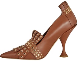 (Women) Burberry Leather Pointed Toe Slip-On High Heel 'Brown' 80203791 (Women) Burberry Leather Pointed Toe Slip-On High Heel 'Brown' 80203791