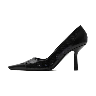(W) Burberry Leather Pumps 'Elegant Black Stiletto'